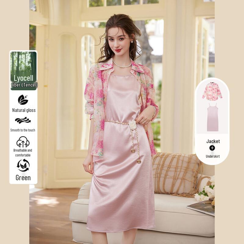 White Deer Whisper Women s Tencel Floral Two-piece Set M