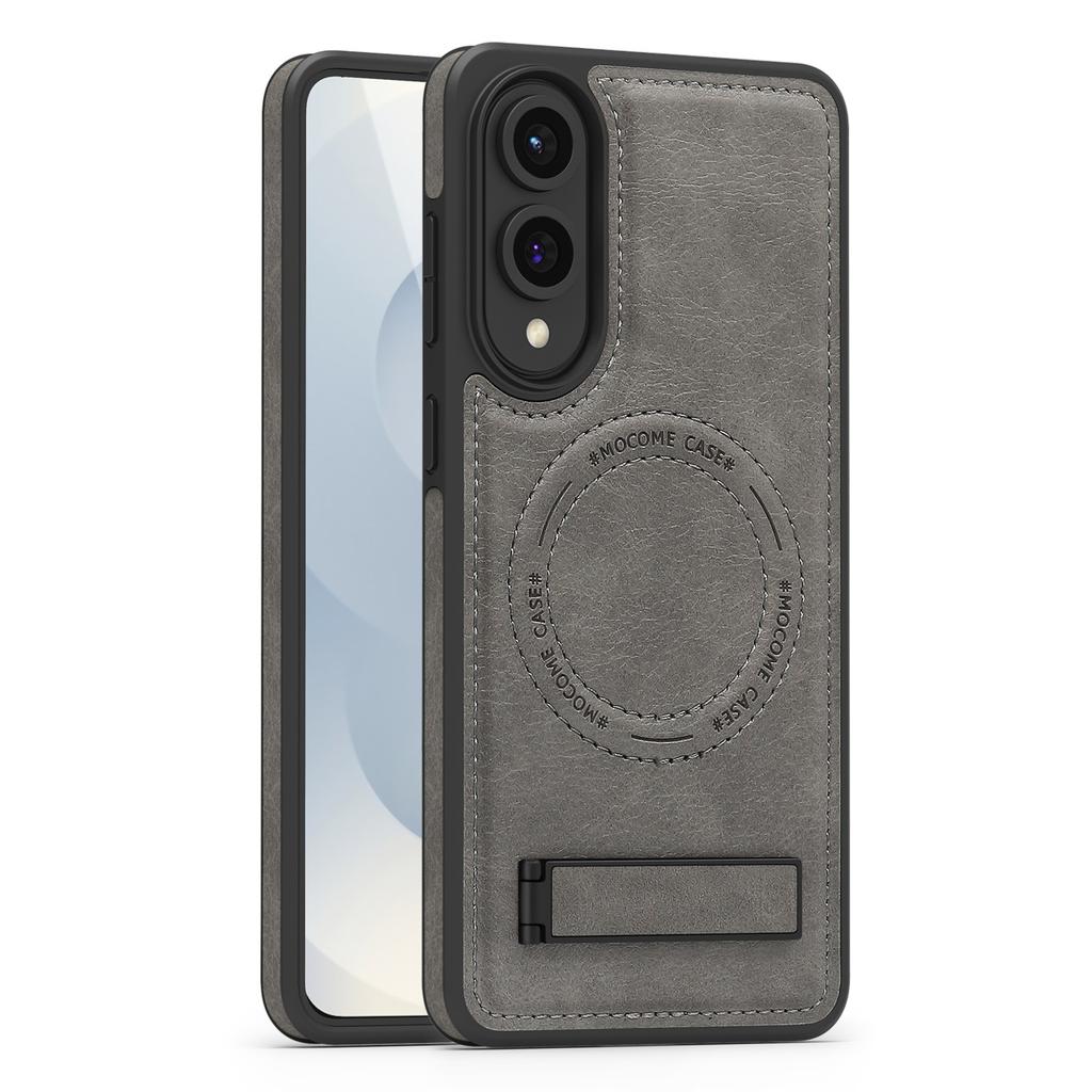 Applicable to S25EDGE mobile phone case crystal shield magnetic suction bracket all-inclusive PU leather S25 protective cover factory