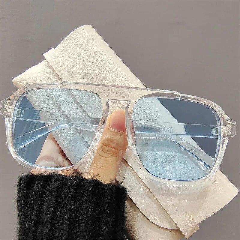 Candy Color Oversized INS Sunglasses for Women Fashion Vintage Men Square Trend Brand Design Shade Eyewear