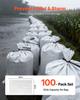 Empty Sandbags, 100 Packs 40 X 66 Cm, Heavy Duty Sand Bags Sacks with Ties, 22.6kg Capacity Woven Polypropylene Sandbags, Tear-Resistant &
