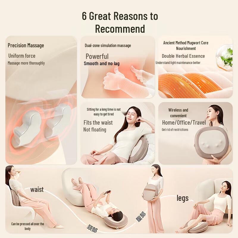 BEAR Multi-function Waist and Back Massager Cushion