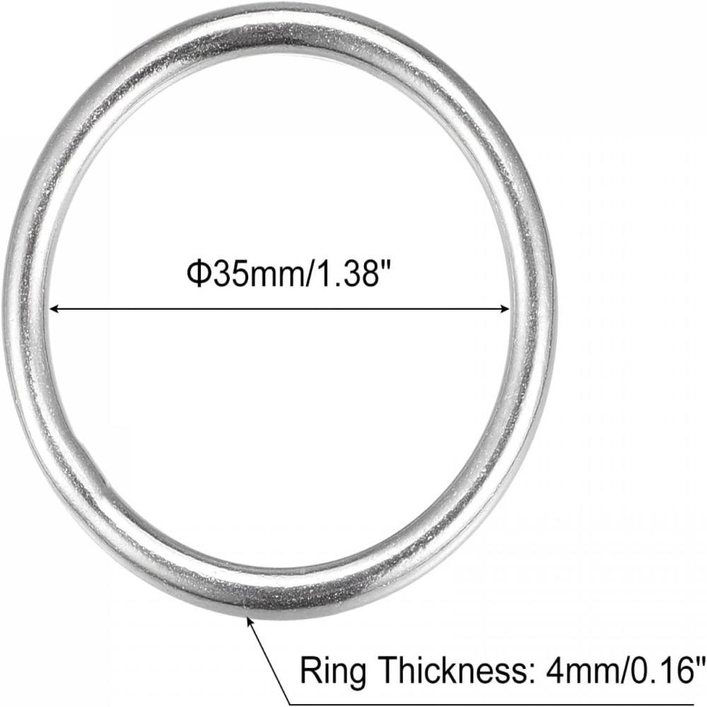 2pcs 304 Stainless Steel Round Ring Handbags, Belts, Ornamental Designs, Shop and Farm, Crafts