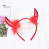 Devil Horn Decor peapael Palus kangast käsitsi valmistatud kerge elastse disainiga juukserõngas Cosplay peod Halloweeni aksessuaarid