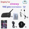 Xinowy V4cPRO Bluetooth Headset for Football Referees, 4-Person Calls, Includes 3 Sets with Storage Bag.