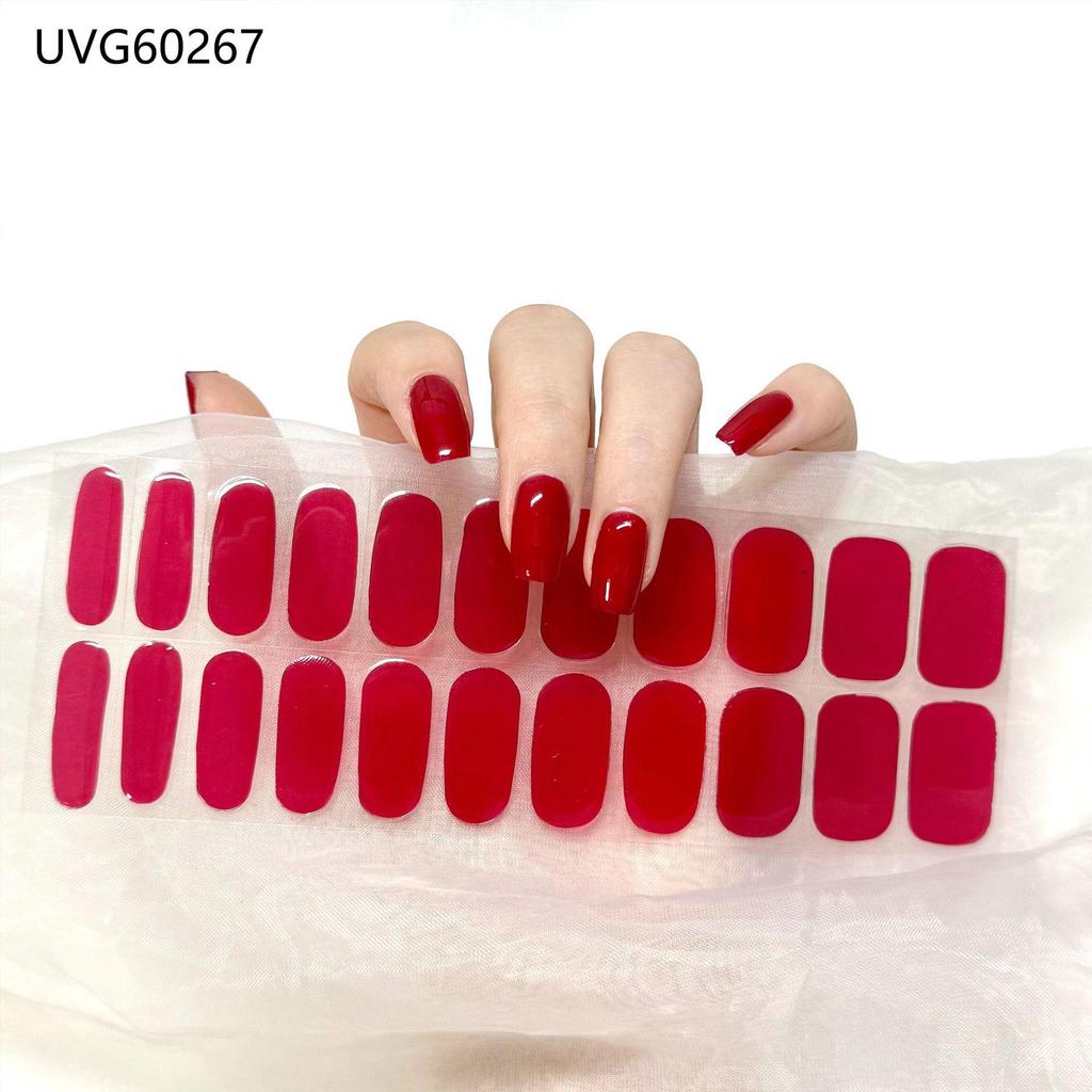 Transparent Nude UV Gel Nail Art Stickers: Semi-Cured, Semi-Baked Manicure Sheets