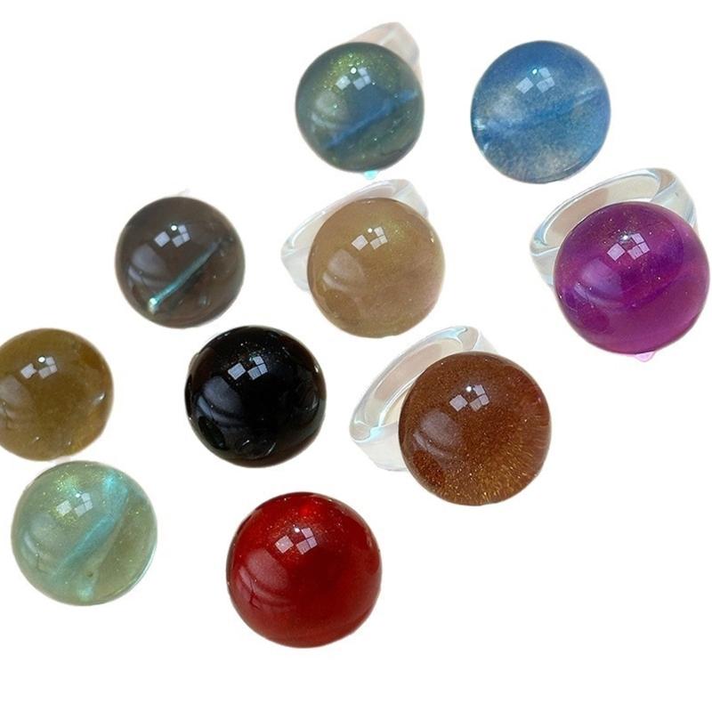 Elegant High Waist Sand Flow Resin Ring With Marble Colors And Starry Sand Flow For Women Fashion Jewelry Gift 1