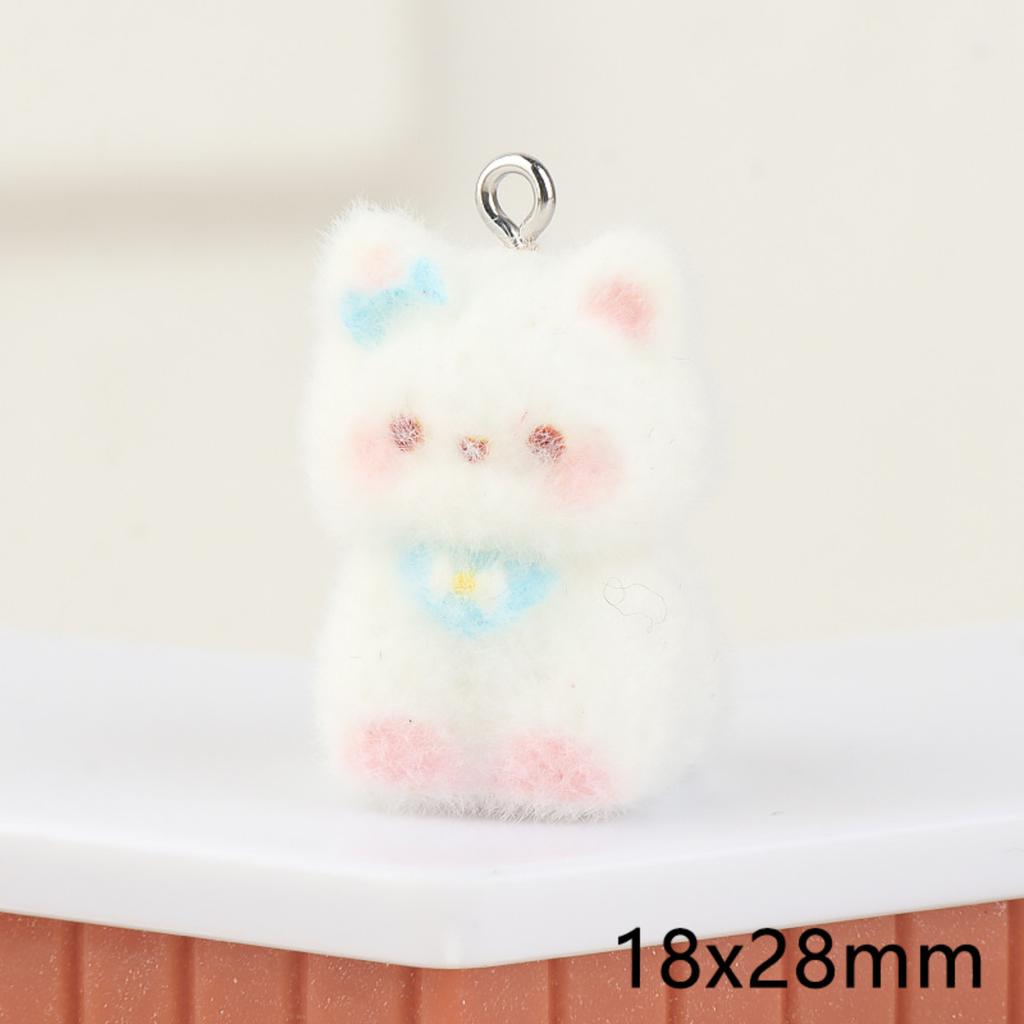 Resin Flocking Cute Three-dimensional Keychain Pendant Car Key Chain Pendant Bag Pendant