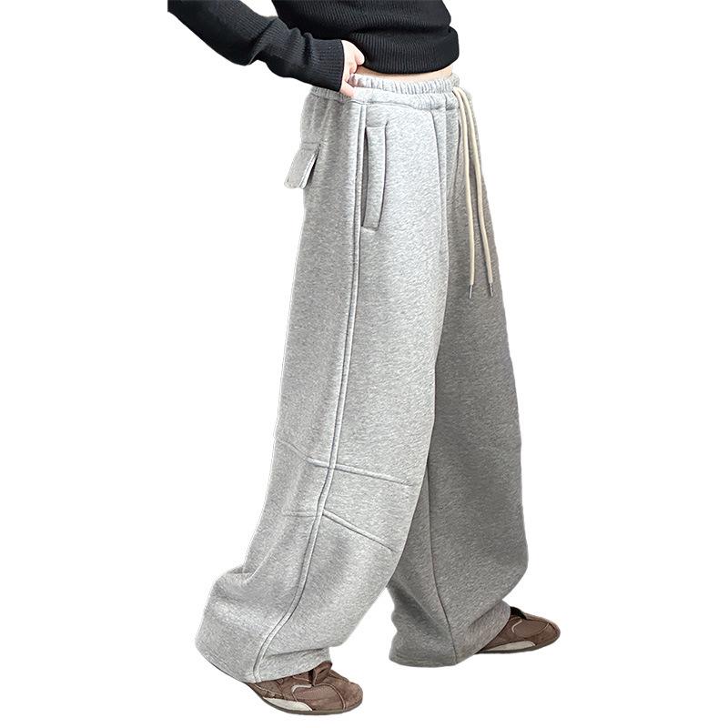 2025 Girls' Fleece Sweatpants: Spring & Autumn Casual Sports Style