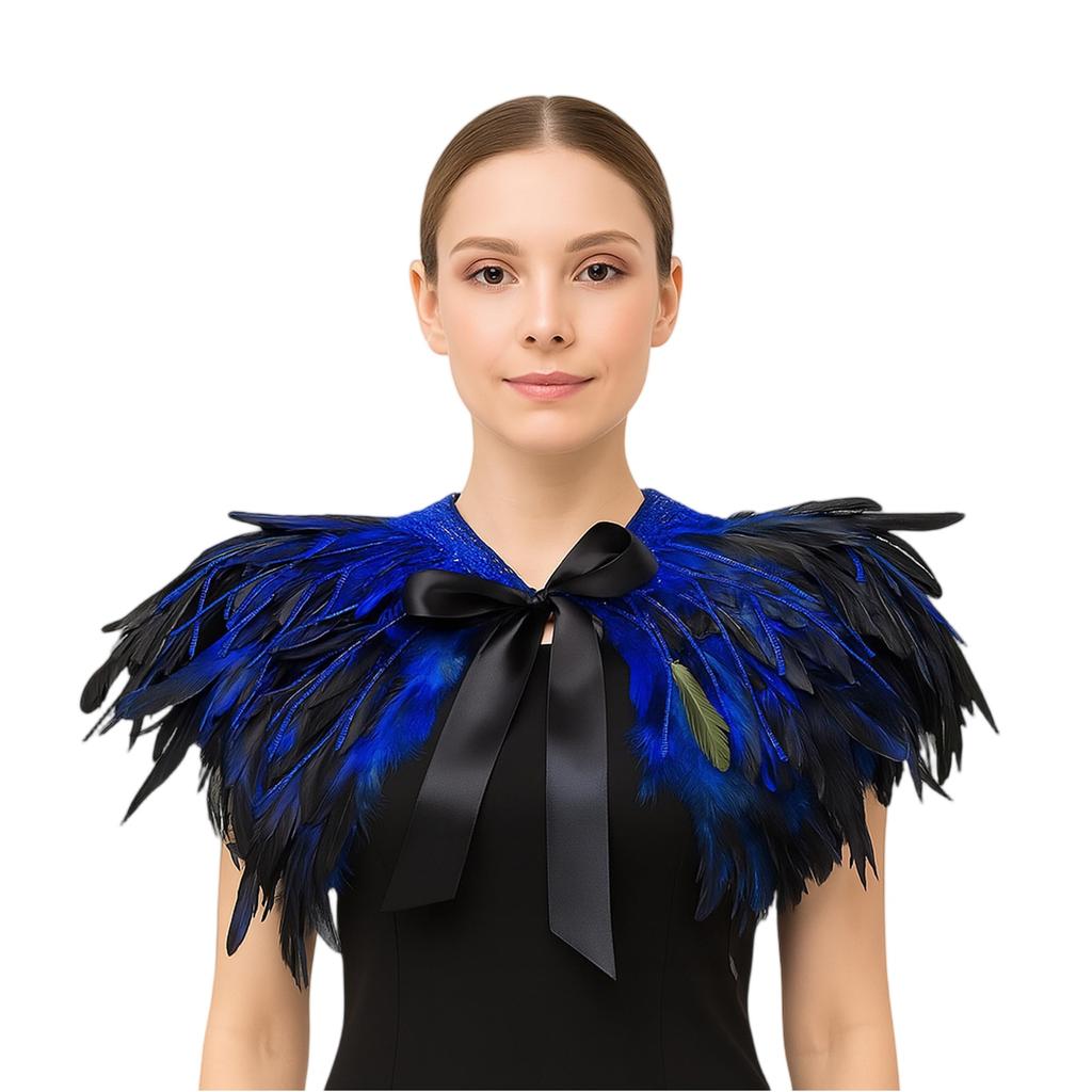 Sciarpa di Piume Gotica Accessori Costume da Ballo Trucco Scenico