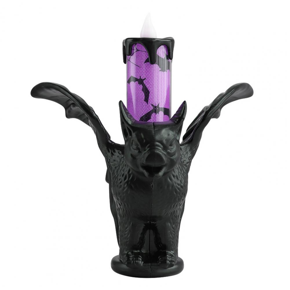 

Электронная свеча Праздничные акценты для дома Жуткий Хэллоуин Светодиодный светильник-свеча в виде летучей мыши Набор для домашнего декора в помещении Беспламенное мерцание фиолетовый