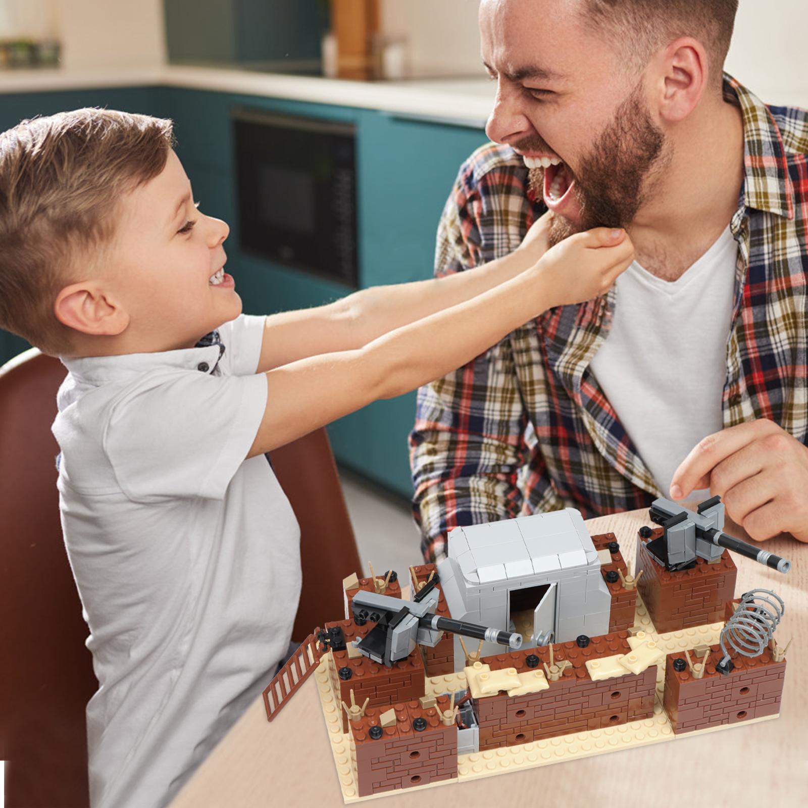 Professional Fishing Boys B Military Toy Set Building Blocks 4 In 1 Military Bunker Trench Base Simulation Games Toys Bithday Gifts