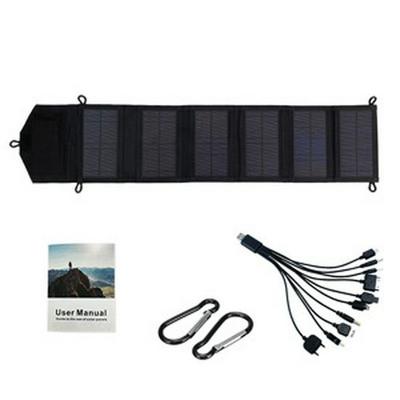 Panel Solar Plegable Portátil de 15W para Camping, Carga USB para Exteriores