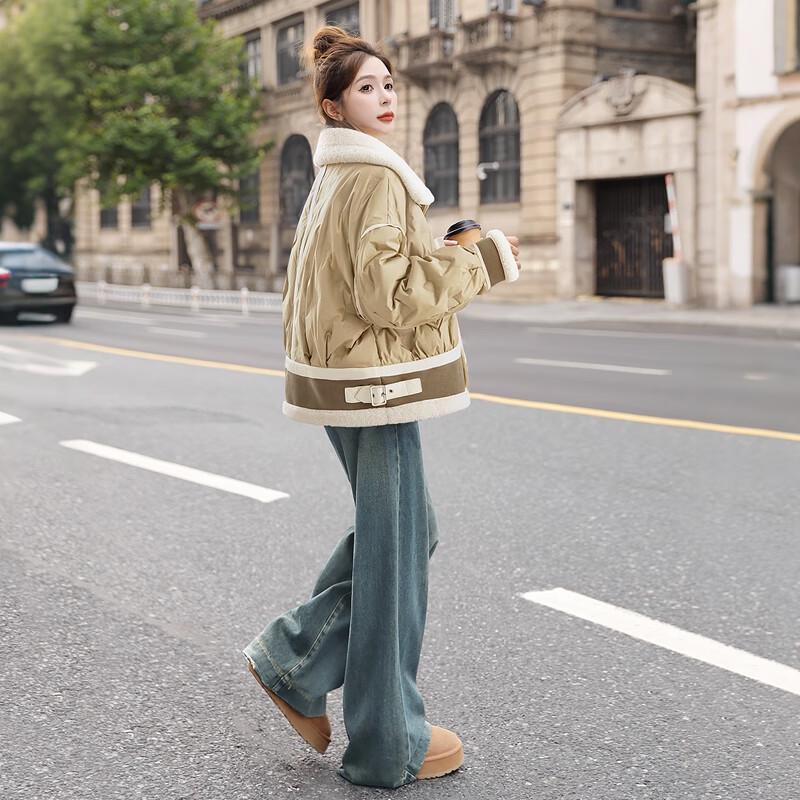 Women's Color-block 90 Down Puffer Jacket