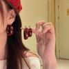 Ancola Silver Needle Red Heart Earrings – Fashionable, Luxurious & Elegant for Autumn/Winter 2025