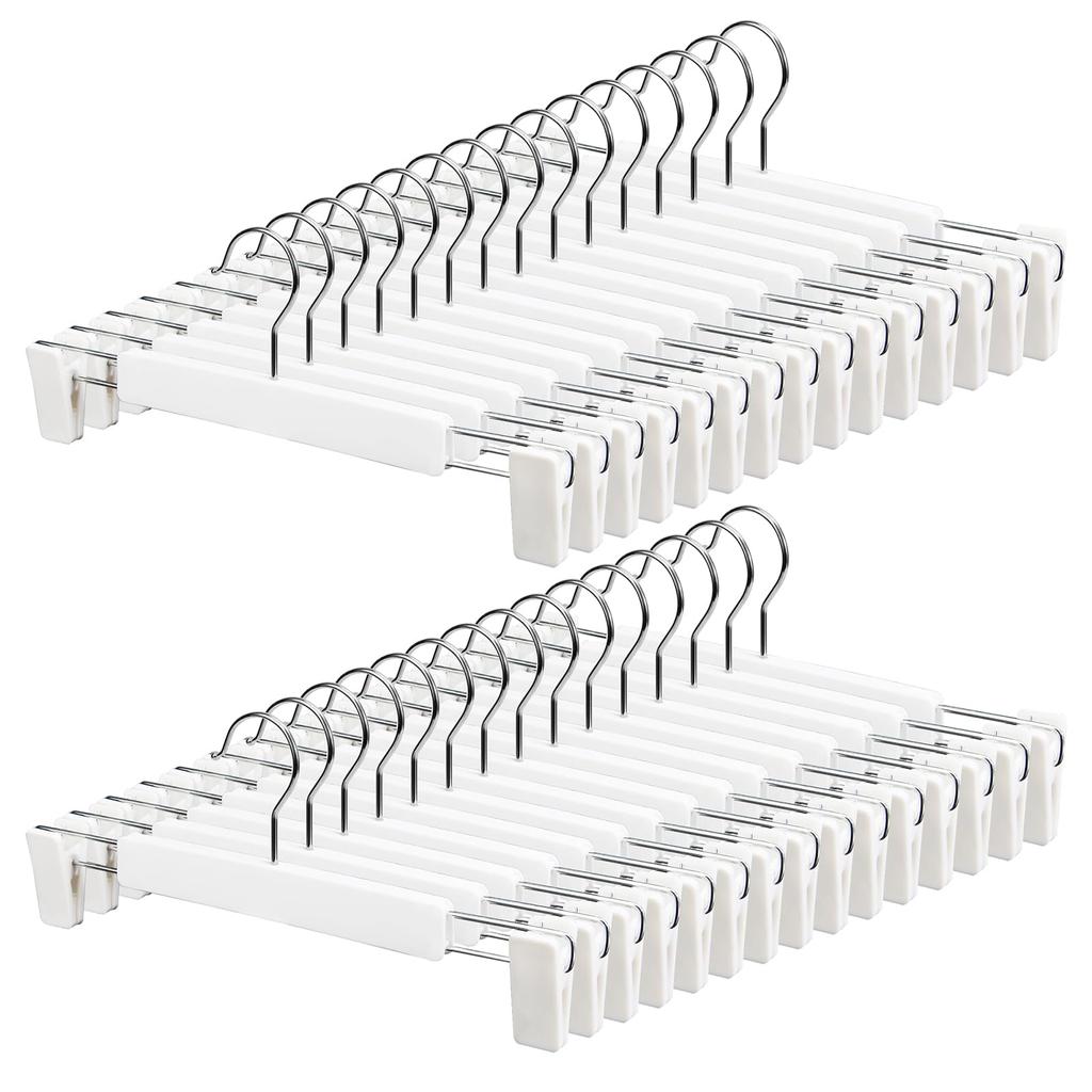 Pants Hangers with Adjustable Non-Slip Clips Anti-Rust Hanging Hook for Trouser,Skirts,Jeans,Clothes Hangers