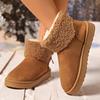 Buckle Decor Women's Platform Snow Boots 2025 Winter Non Slip Warm Plush Ankle Boots Women Comfort Slip On Cotton Shoes Woman
