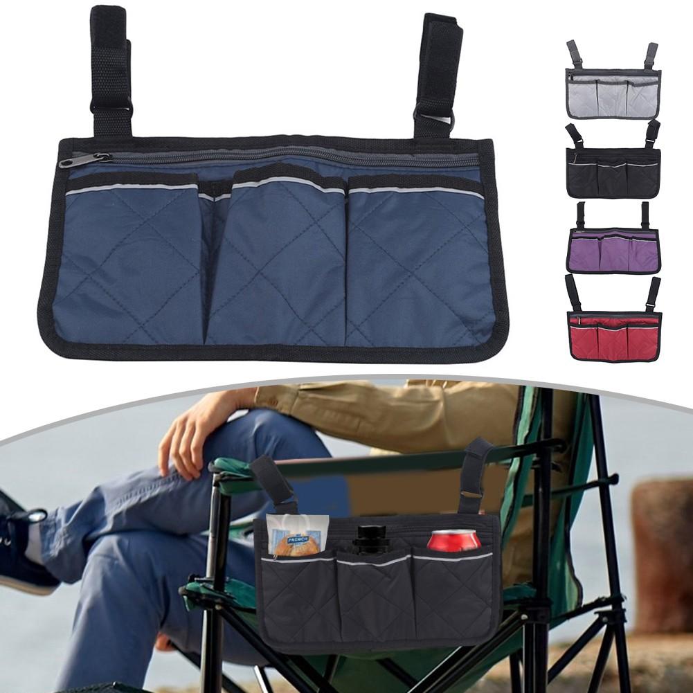 Armrest Storage Bag Camping Chair Reflective Strip
