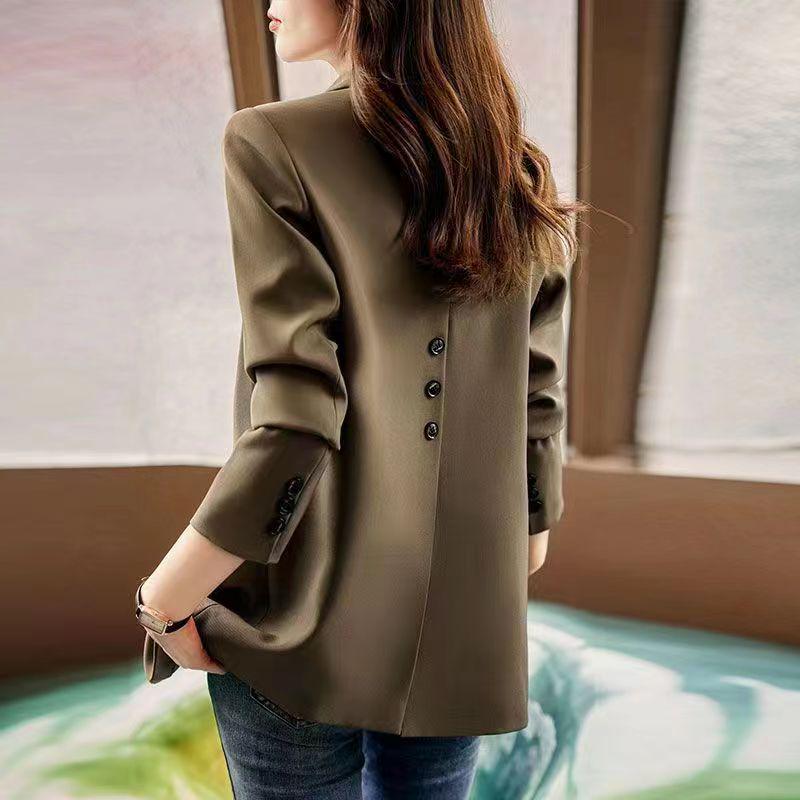 

2025 Women s Petite Brown Blazer - Slim Fit, New Spring/Autumn Popular Street Style Suit S (for 85-99 lbs) верблюд