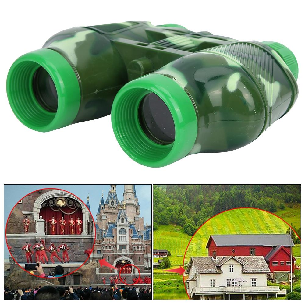 Children Outdoor Plastic Binocular With Lanyard   Kid Telescope Toy Gift (Green)