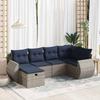 VidaXL Garden Lounge Set 6 Pcs with Grey Cushions Wicker 3325587