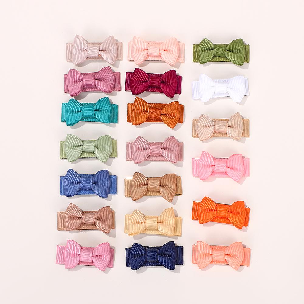10Pcs/40 Cute Mini Bows Hair Clips for Baby Girls Solid Color Bows Hairpins Barrettes Handmade Headwear Kids Hair Accessories
