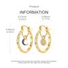 925 Sterling Silver Plated Asymmetrical Sun & Moon Hoop Earrings Minimalist Drop Earrings for Women Valentine's Day Jewelry Gift