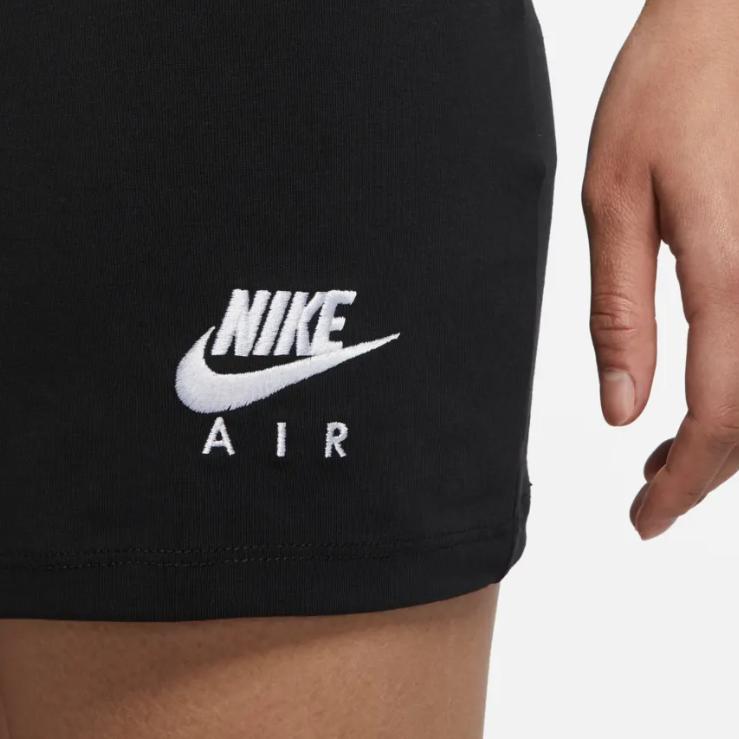 Nike Air Solid Color Casual U-Neck Zip Breathable Knitted Sleeveless Dress Women Dresses Black DM6459-010