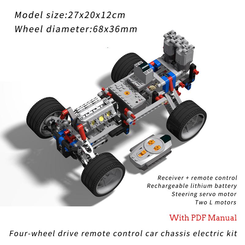 MOC Kreative Elektriske Høyteknologiske Deler Byggeklosser Elektrisk Fjernstyrt Klatrebil Modell DIY opplysende Leke barnegave