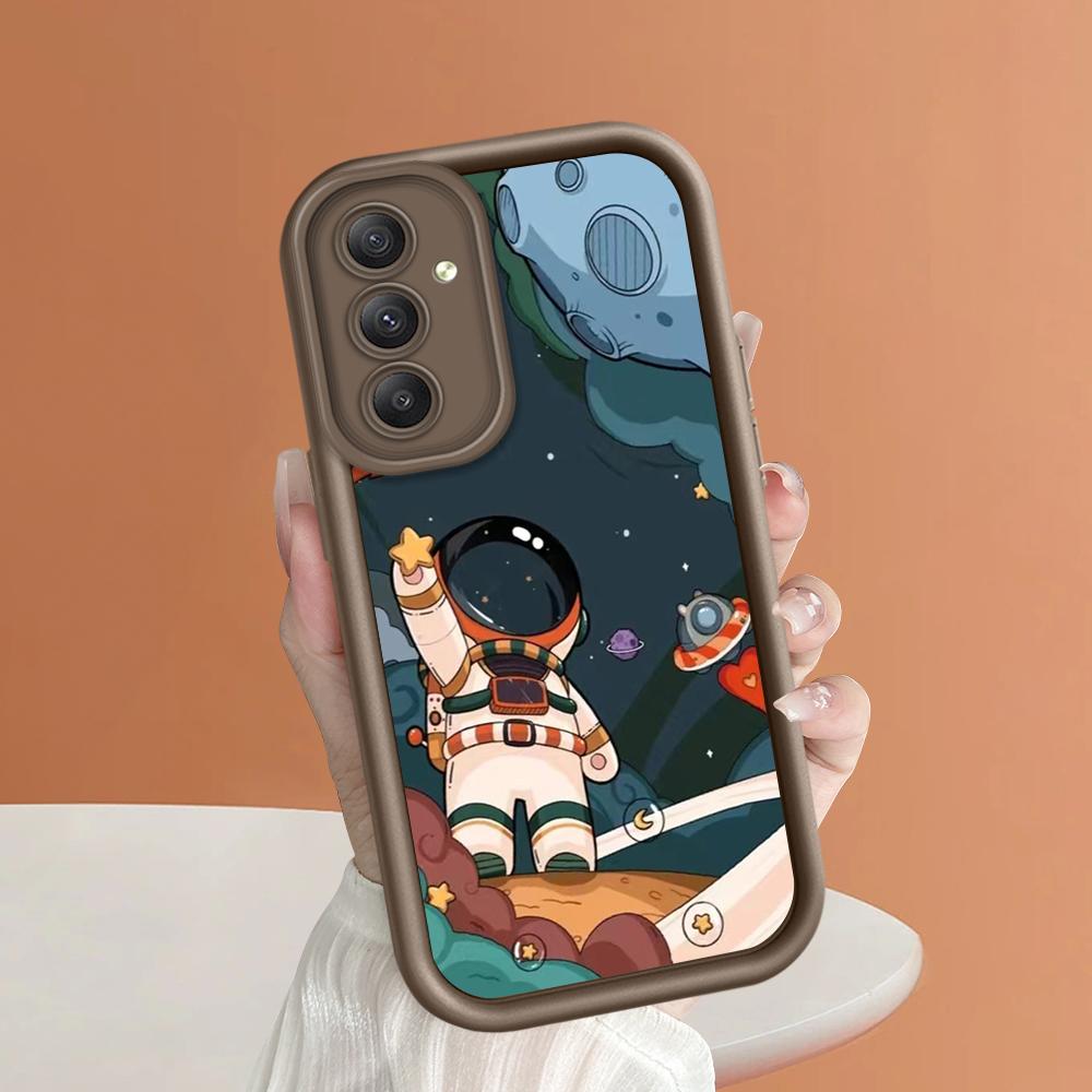 Soft Silicone Square Ladder Printing Pattern Phone Casing Full Cover Camera Shockproof Protection Rubber Case for Samsung