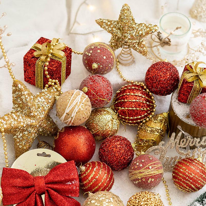 Goldfarbener Weihnachtsbaumschmuck – Hängende Kugeldekoration für Feiertage