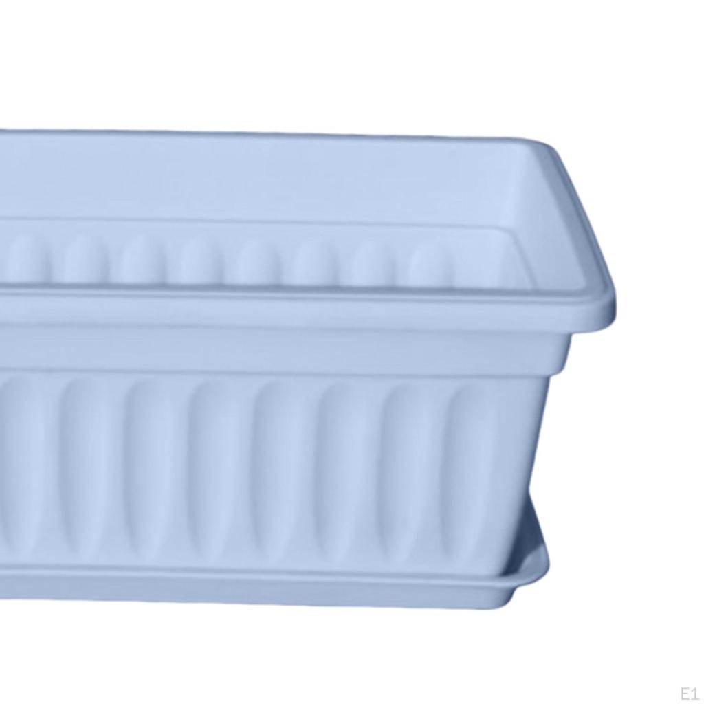 Flower Pot Window Box Planter Decoration with Saucers for Gardening Nursery Entrance Railing Outside