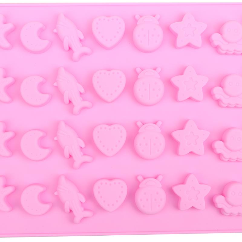 66 Grids Silicone Chocolate Mold Food Grade Small Fruits Shape Cake Baking Mould Non-Stick Candle Molds Fondant Candy Mold