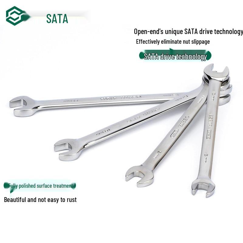 SATA Double-Headed Open-End Spanner Set: 8/10/12/14/17/19/22mm Fixed Forked Wrench