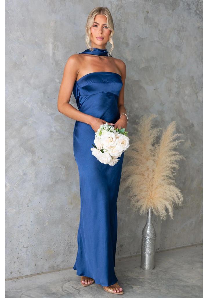 Summer Sexy Halter Neck Satin Long Dress for Women
