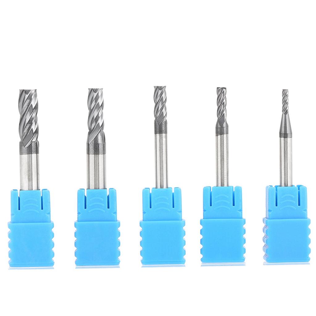 5pcs Tungsten Carbide Thread 4 flute Milling Cutter Tool End Mill Set Tools Accessories
