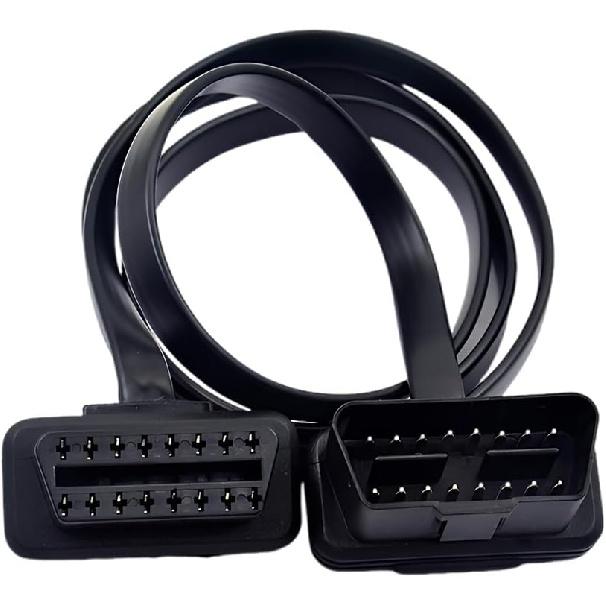 ZIMISI OBD2 Extension Cable, 16Pin Male to Female Flat Ribbon Extension Cord, Low Profile OBD2 Diagnostic Splitter for Scan Tool, GPS, and Code