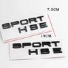 1PCS New chrome Matt silver Black SPORT HSE Large Letter Boot Badges Emblem Car Sticker for Range rover Land rover car stickers