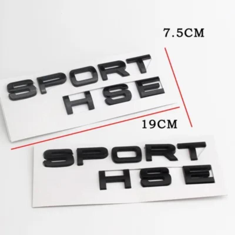 1PCS New chrome Matt silver Black SPORT HSE Large Letter Boot Badges Emblem Car Sticker for Range rover Land rover car stickers