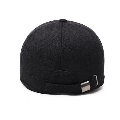 Boné masculino de lã sazonal, boné de beisebol versátil, boné quente de lã para meia-idade e idosos, protetor auricular para pais