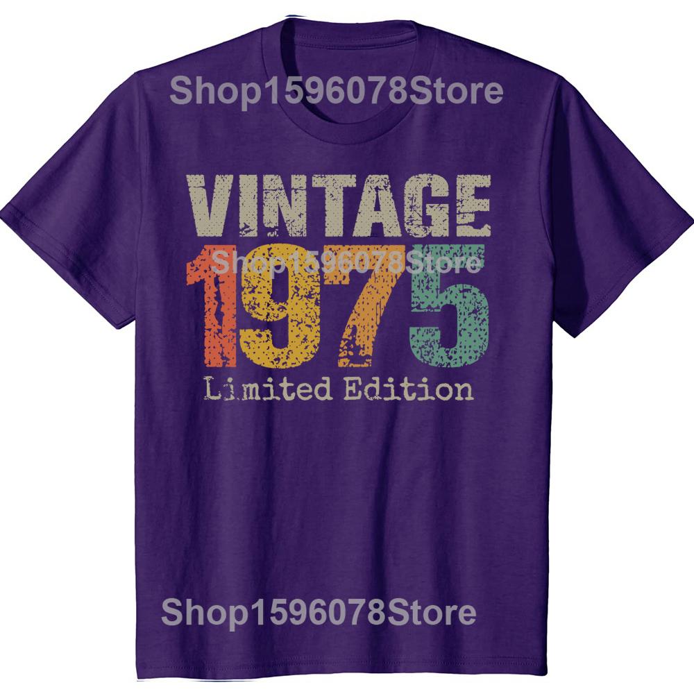 Funny 50 Year Old Vintage 1975 Limited Edition T Shirts Summer Streetwear Short Sleeve 50th Birthday Gifts T-shirt Mens Clothing