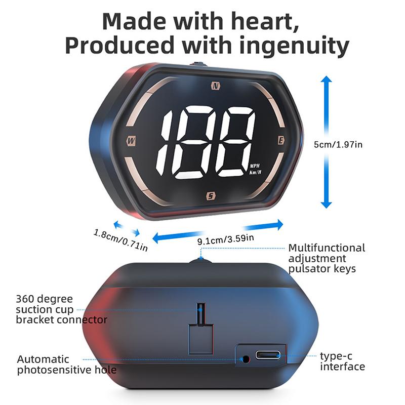 Usb Car Hud Head Display Digital Speedometer Gps Speed Meter Kmh Mph Dispaly For Truck Motorcycle Auto Part Accessories