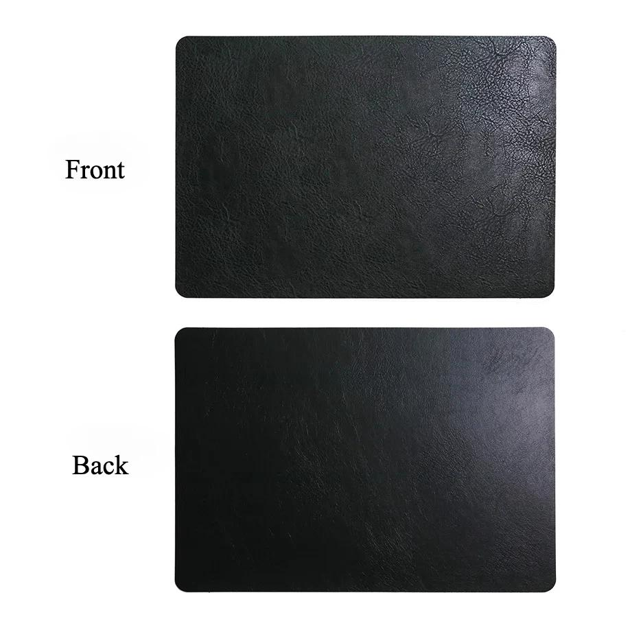 

Cowhide-Texture PVC Leather Placemats Waterproof Oil-Resistant Heat-Resistant Coffee Mats Dining Tables Western Dining 43x30cm