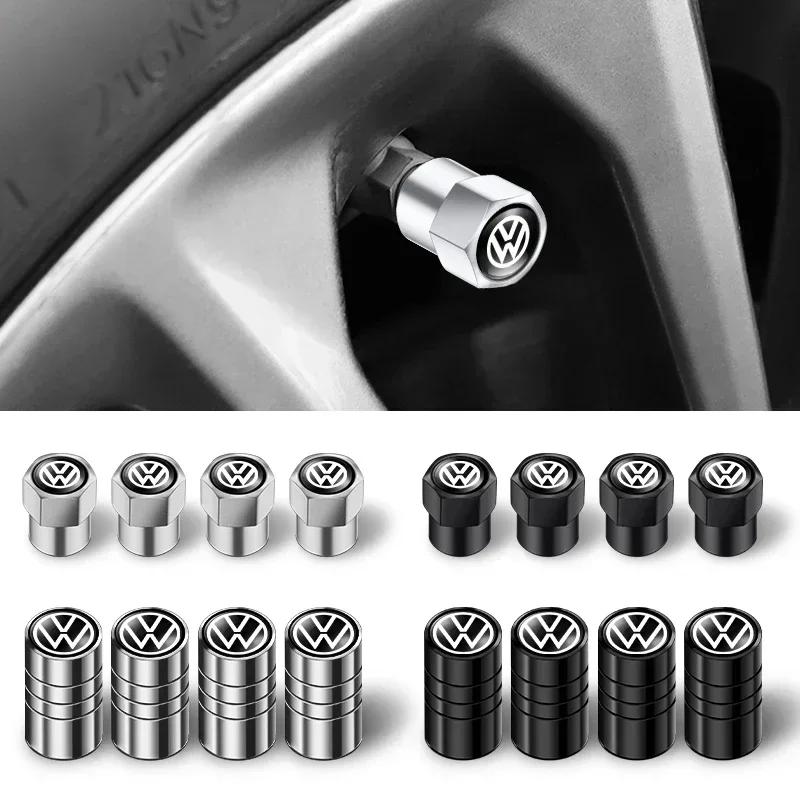 VW 4pcs Car Tire Valve caps Emblem metal Cap Case For for VW Volkswagen Golf Polo Passat Touran accessories Car Styling