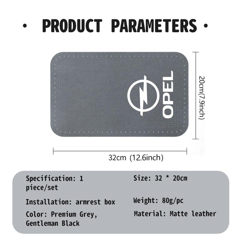 For Opel InsigniaFor Opel Suede Car Armrest Box Protection Pad Center Console Elbow Support Mat Anti-slip Accessories ADAM ASTRA J K CORSA E