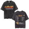Tvättad Vintage Rockband Gorillaz The Mountain Tour 2026 Merch T-shirts Herr Dam Kläder Retro Casual Överdimensionerad Bomulls-T-shirt