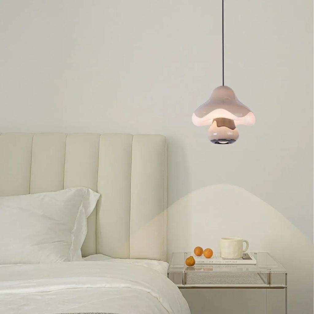 Cream wind children's room small chandelier touch atmosphere Bedroom bedside table simple fashion hanging wire lamps.