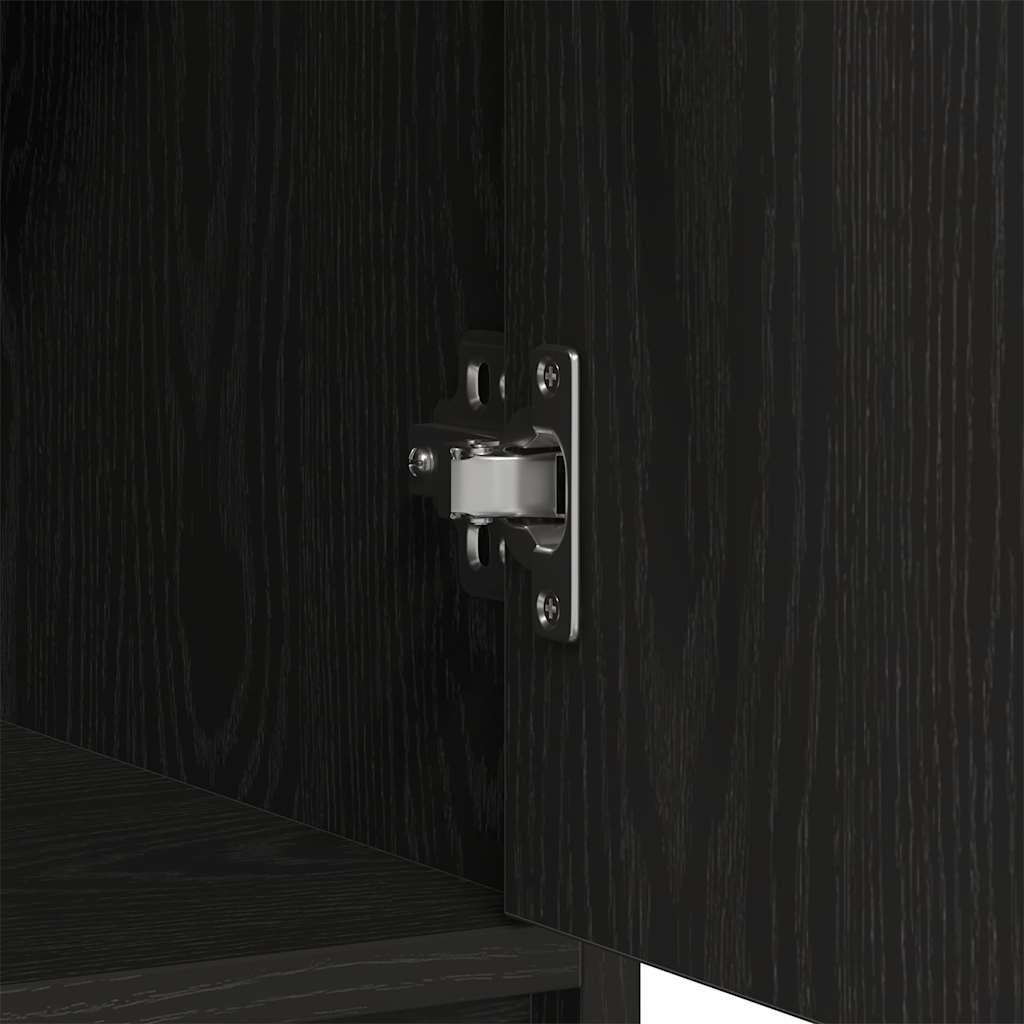 Sideboard with Drawers and Doors Black Oak Effect