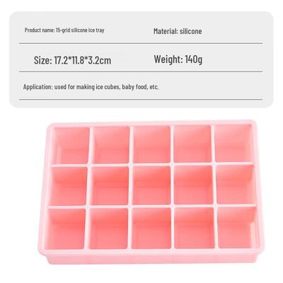 ZISIZ 15-Grid Silicone Ice Cube Tray with Lid