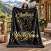 Chelsea FC Custom Name Flannel Blanket Personalized Soft Warm Plush Throw Blanket Customized Gift for Family Friends