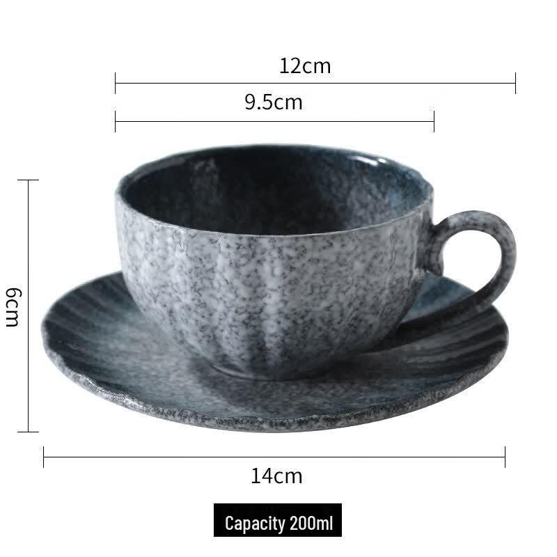 Qiwei Japanese Ceramic Latte Art Cup and Saucer Set